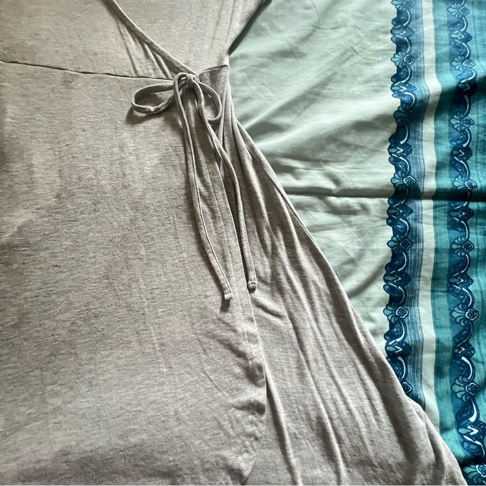 Brave Soul Light Gray High Low Wrap Dress - Picture 3 of 13